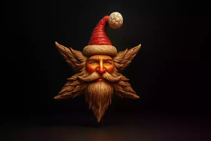 Whimsical Santa Star Festive Holiday Ornament Christmas