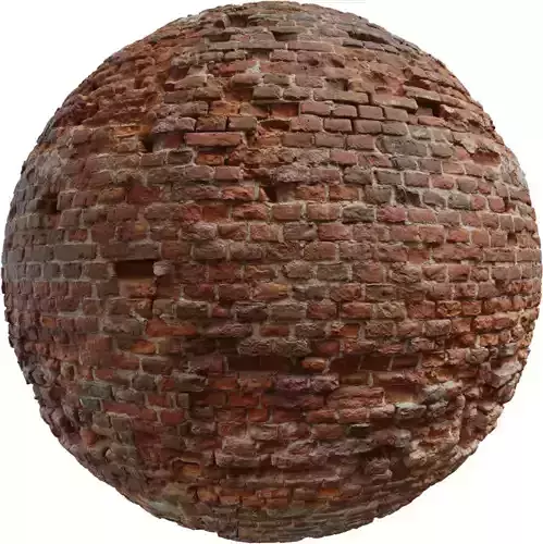 Crumbling Antique Red Brick Wall PBR Texture