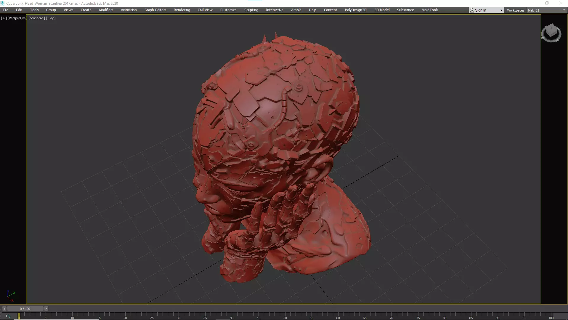 Cyberpunk Head STL 3D print model_15