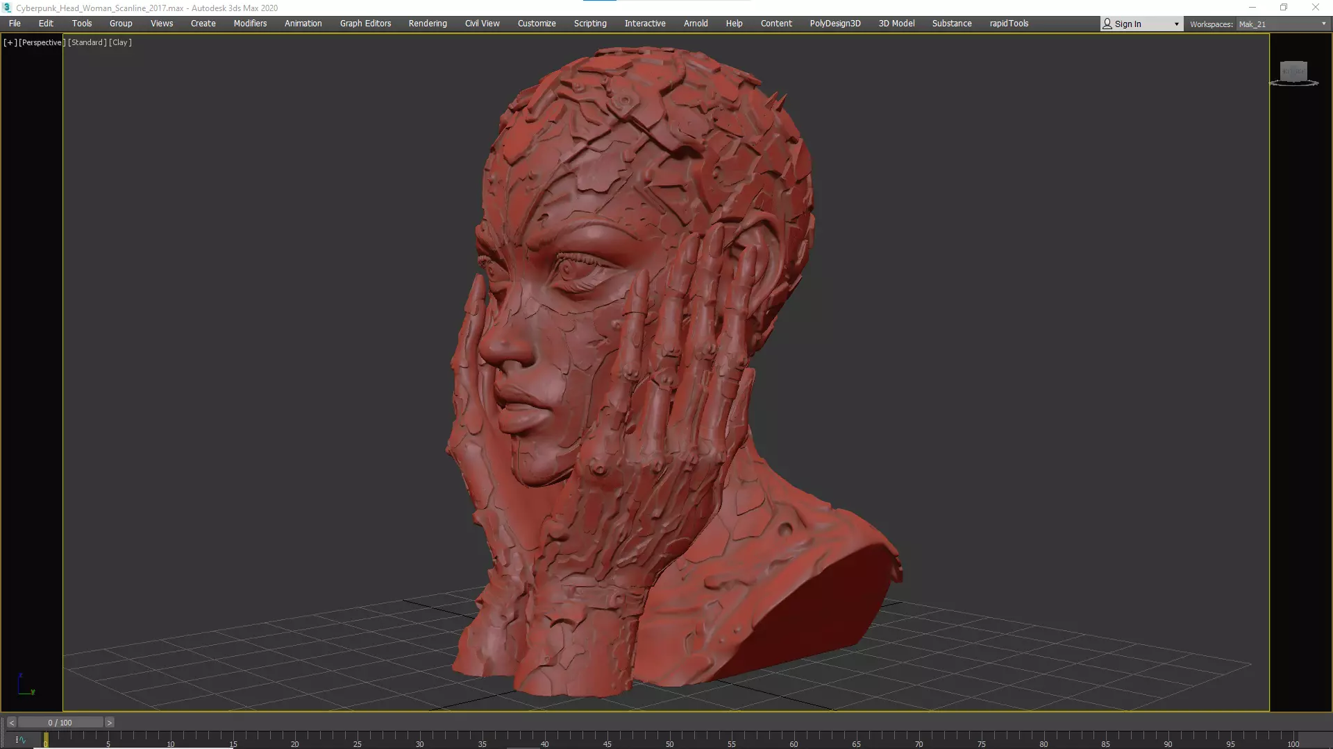 Cyberpunk Head STL 3D print model_13