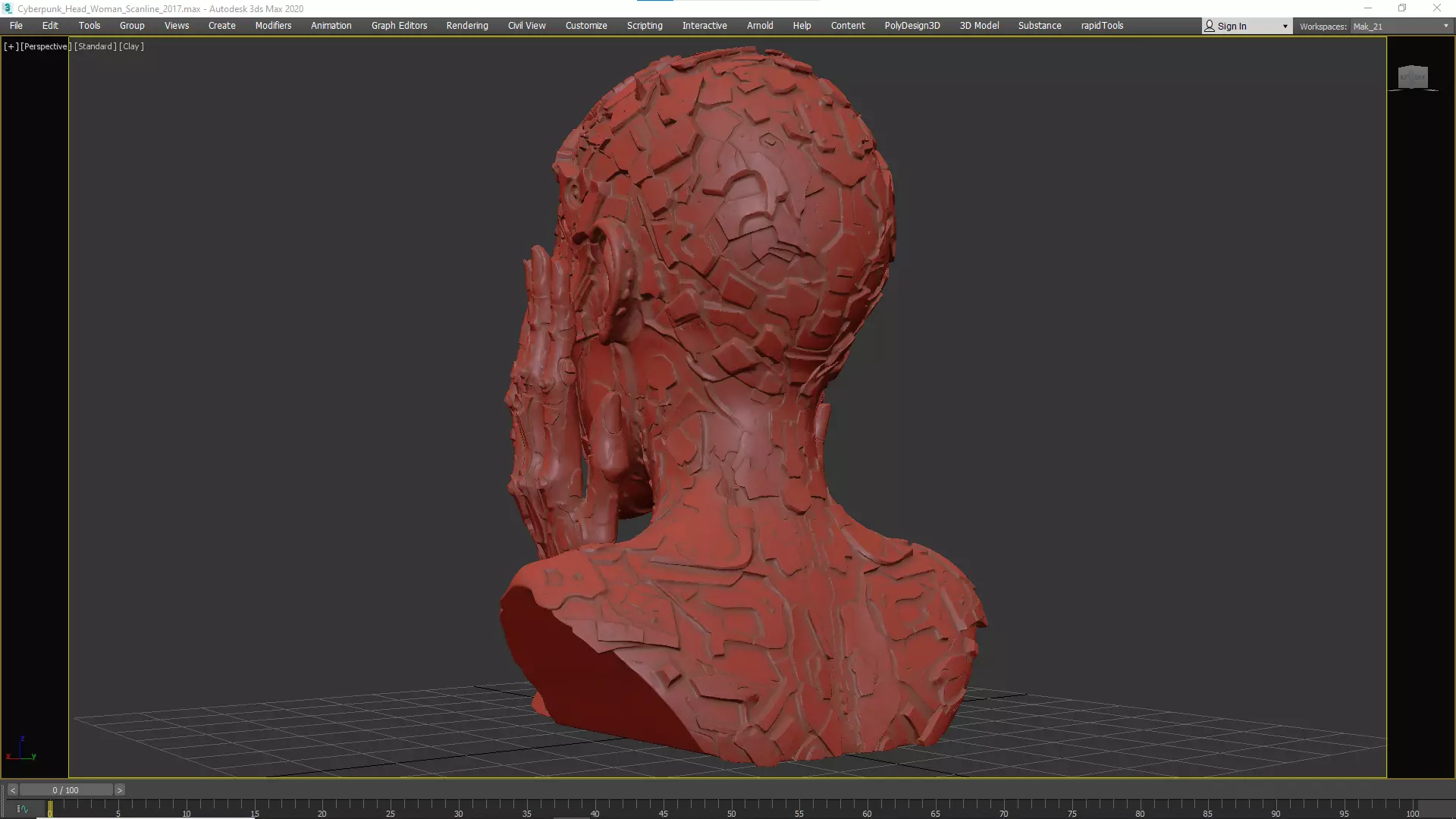 Cyberpunk Head STL 3D print model_14