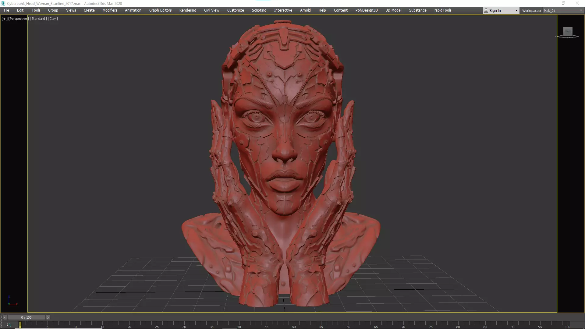 Cyberpunk Head STL 3D print model_12