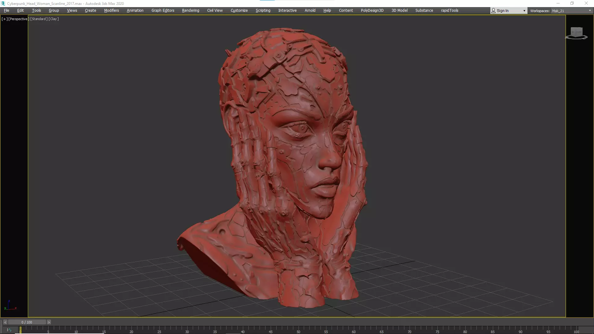 Cyberpunk Head STL 3D print model_11
