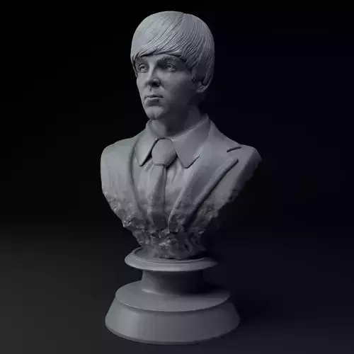 Paul McCartney The Beatles Premium 3D Bust STL