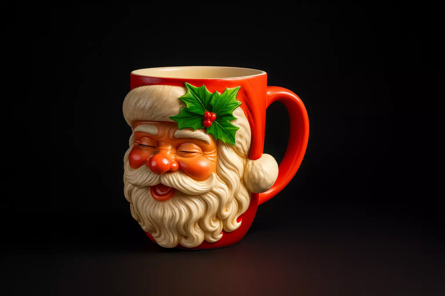 Festive Santa Face Mug Whimsical Christmas 3D print model