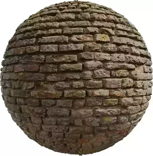 Aged Cobblestone Brick Pavers PBR Texture