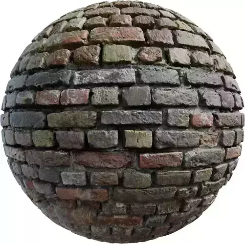 Old Clay Brick Pavers PBR Texture 