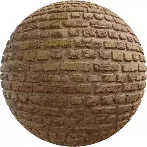 Sunbaked Clay Brick Wall PBR Texture 