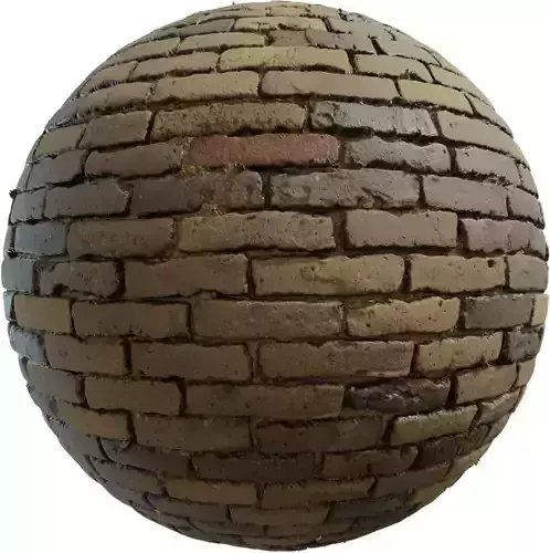 Vintage Glazed Brick Pavers PBR Texture