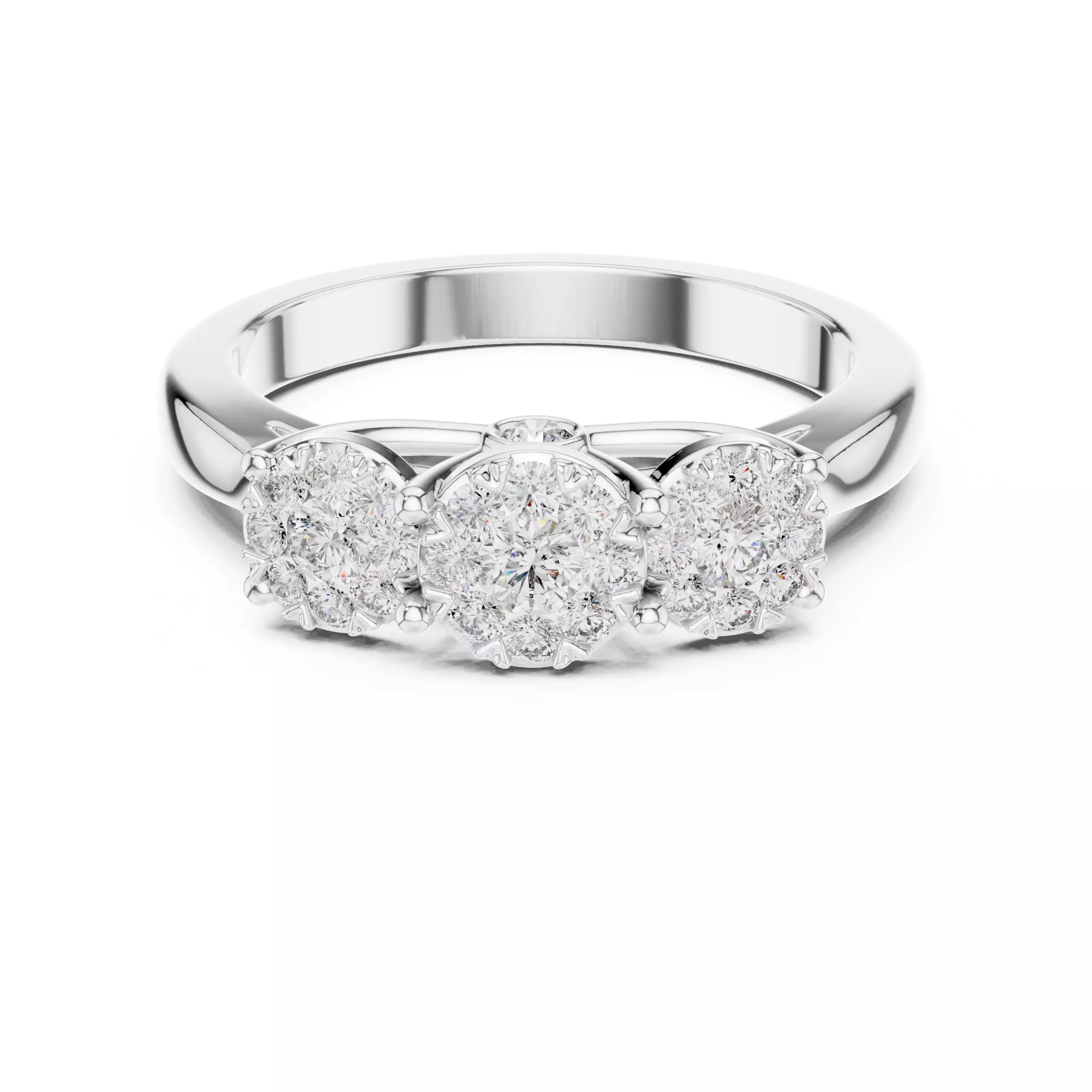 Round Diamond Ring 3D print model_5