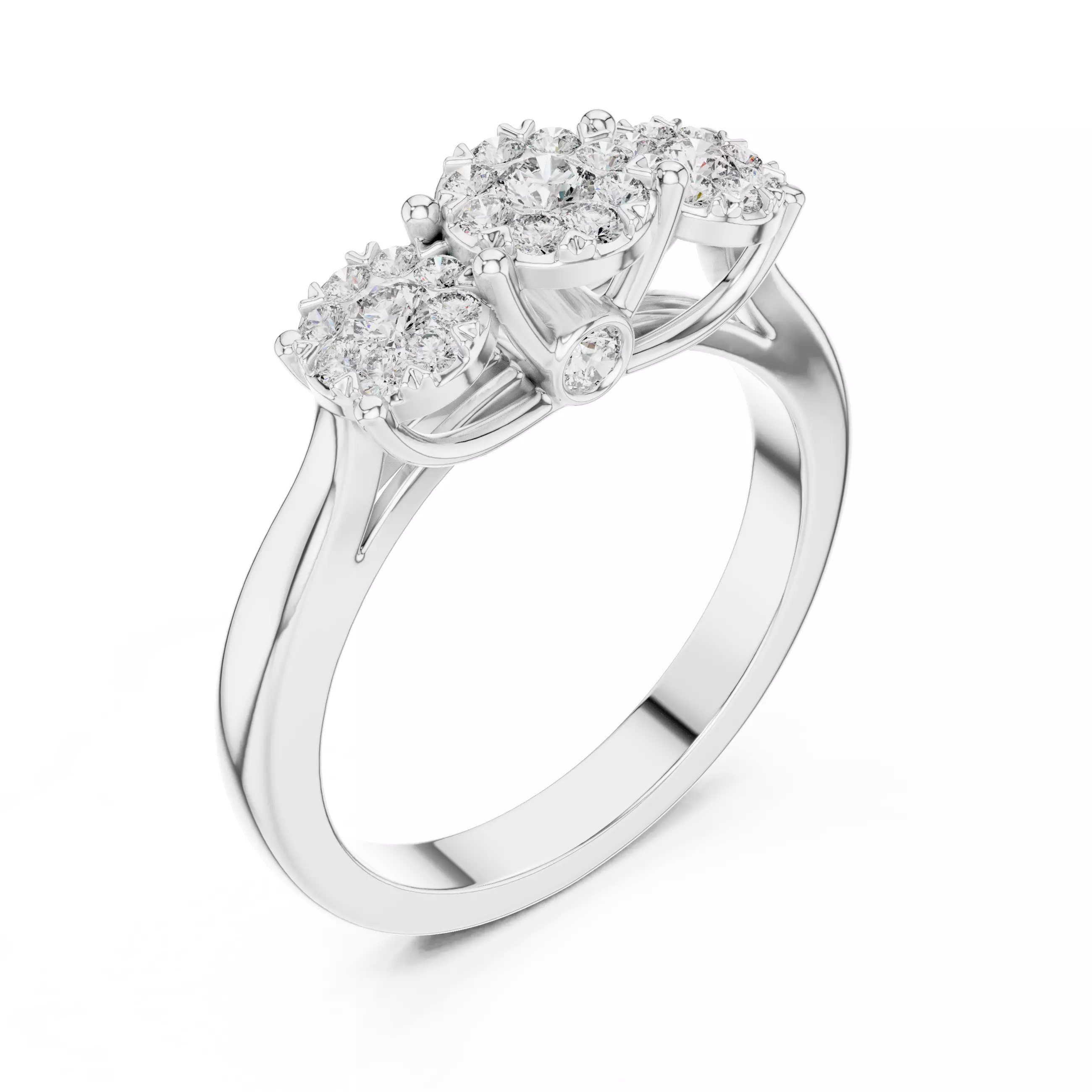 Round Diamond Ring 3D print model_11