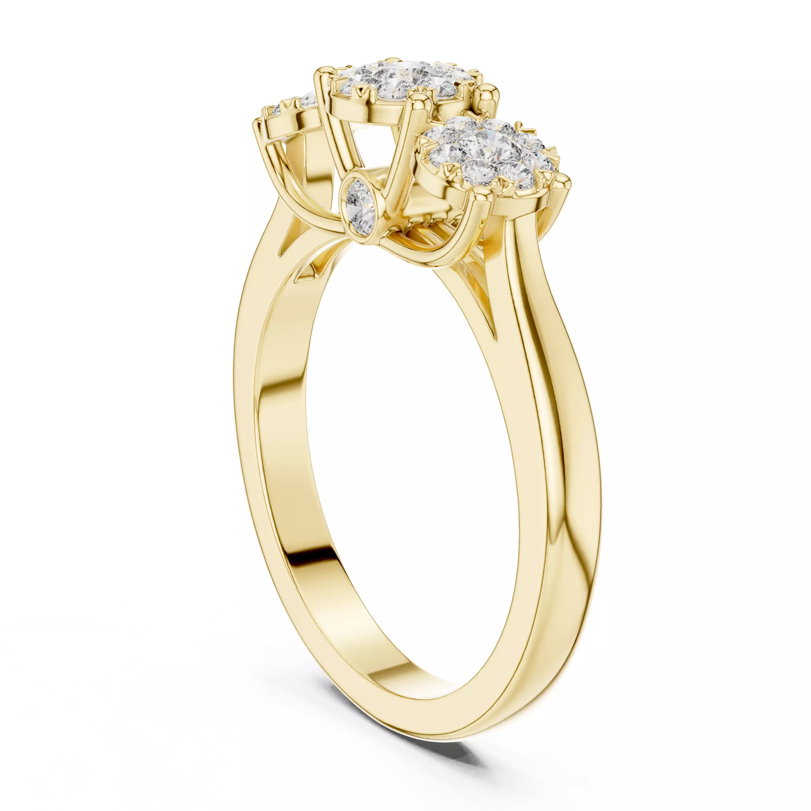 Round Diamond Ring 3D print model_12