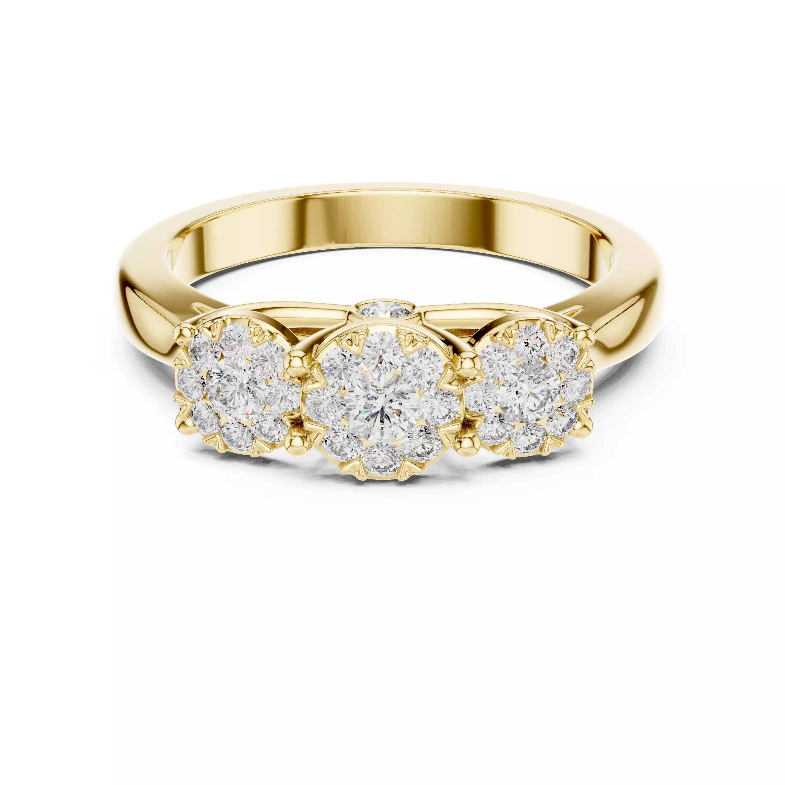 Round Diamond Ring 3D print model_7