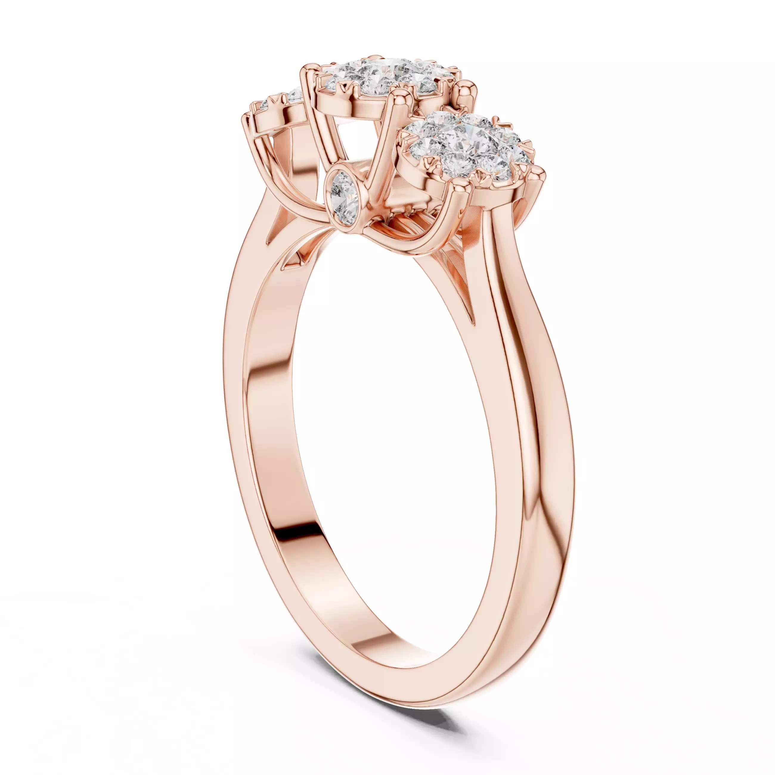 Round Diamond Ring 3D print model_2