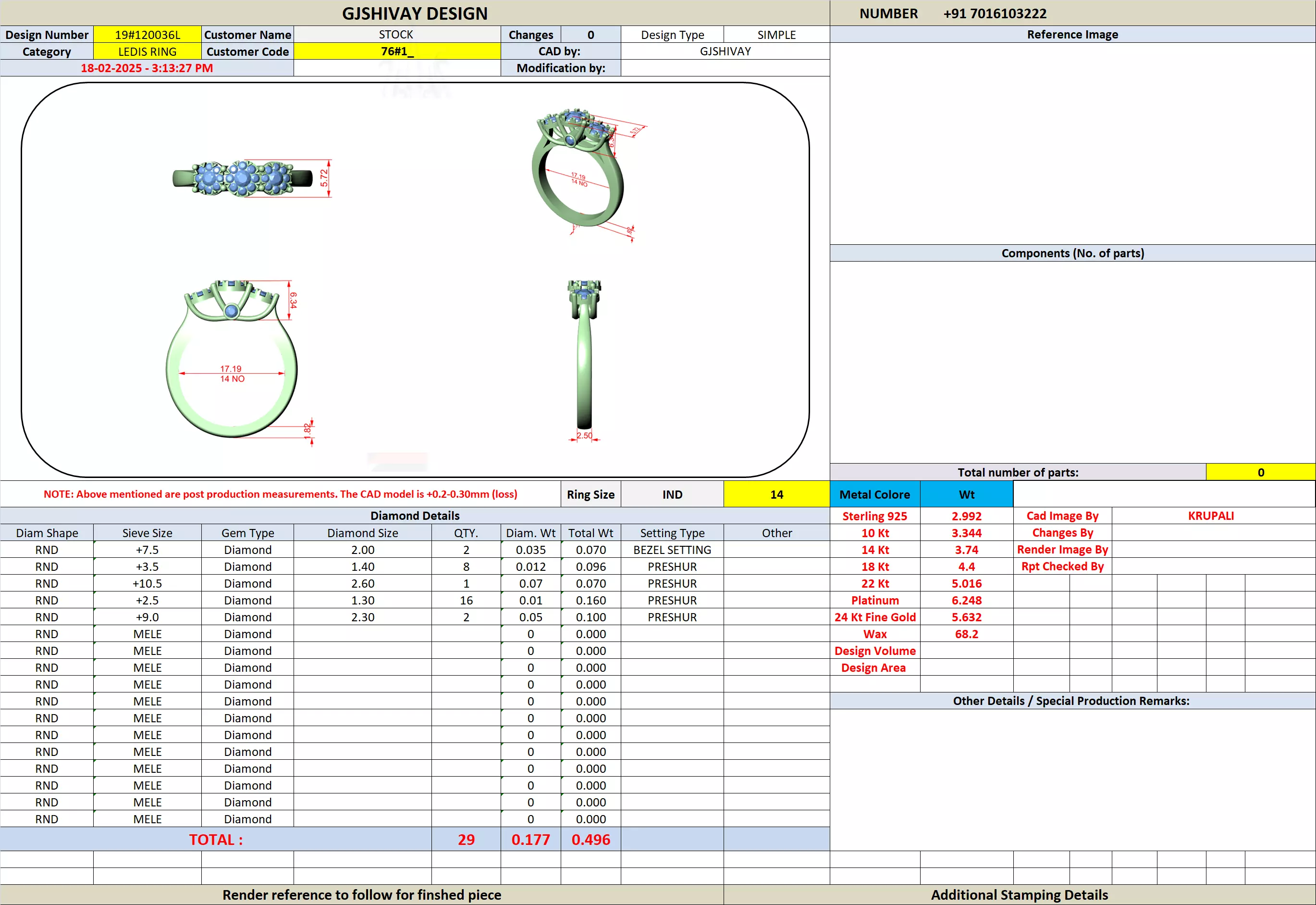 Round Diamond Ring 3D print model_9