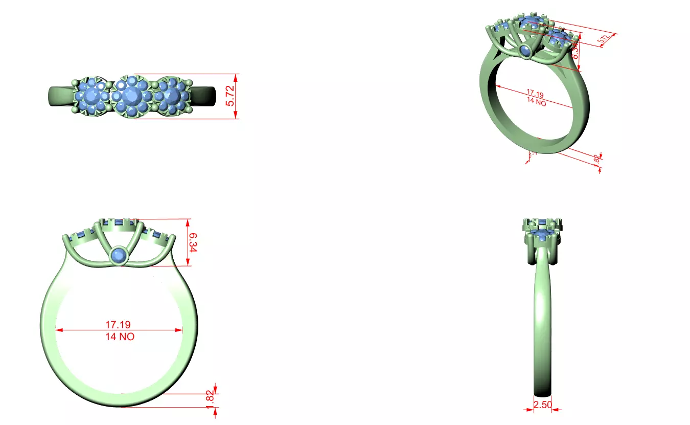 Round Diamond Ring 3D print model_8