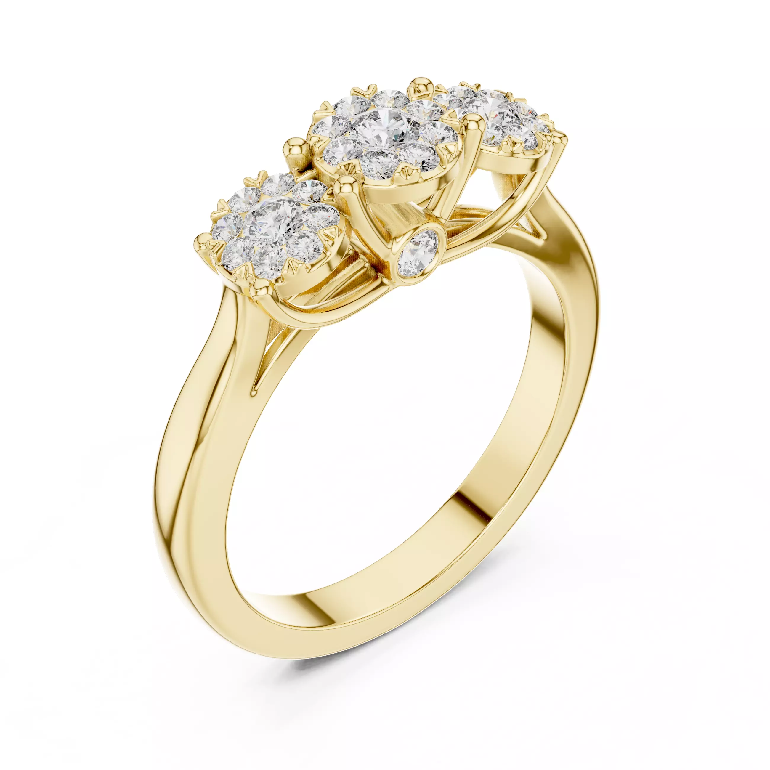 Round Diamond Ring 3D print model_13