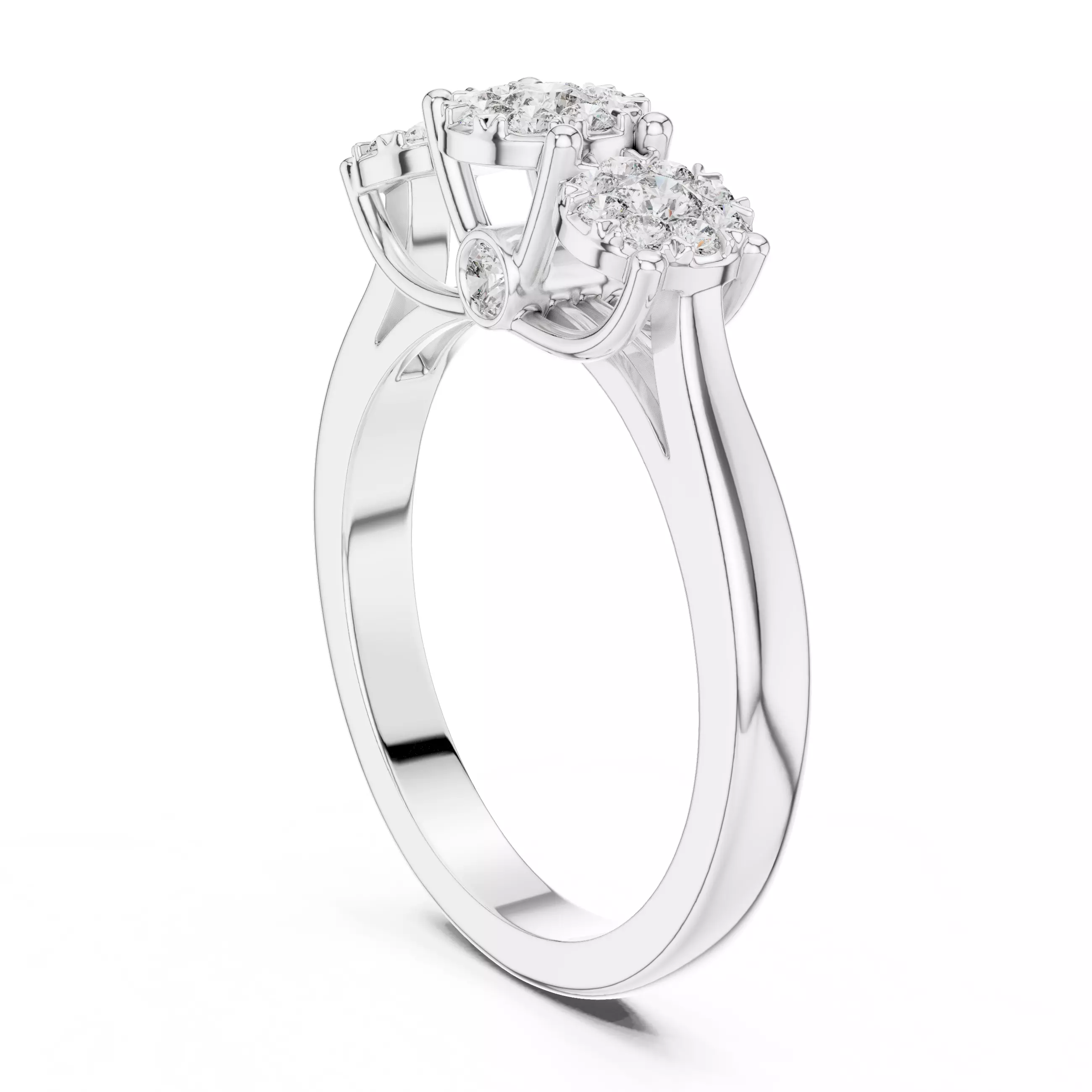 Round Diamond Ring 3D print model_10