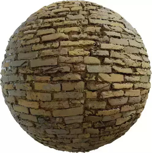 Muddy Brick Pavers With Moss PBR Texture 