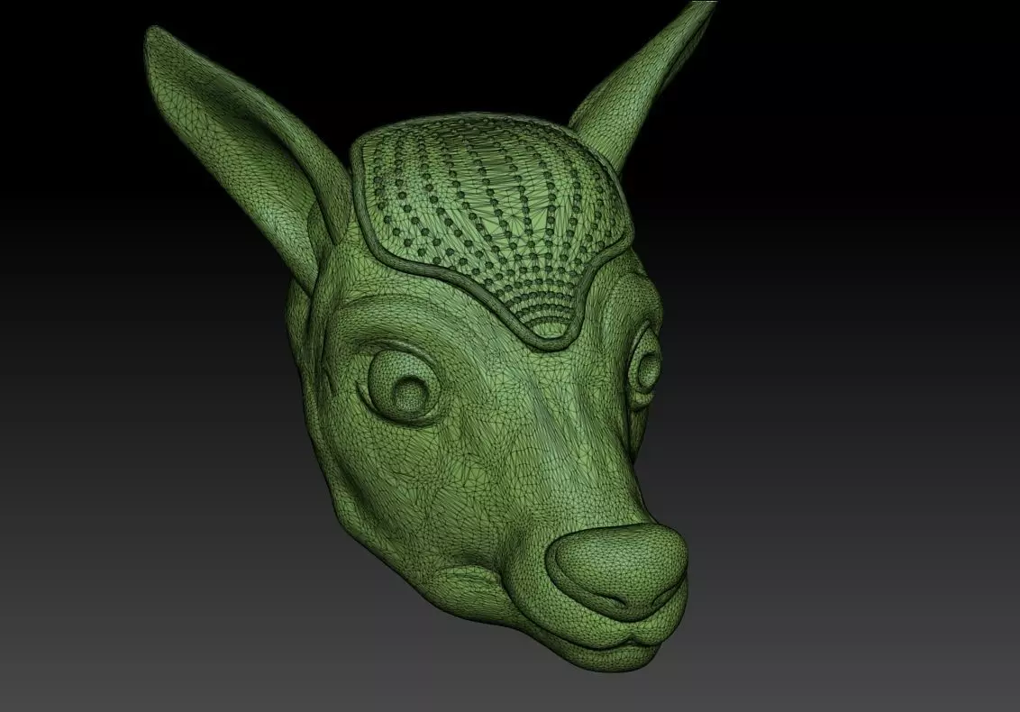 Deer Face 3D Printable Model 3D print model_16