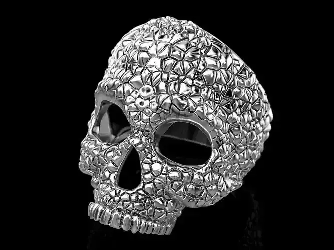 Skulls ring silver