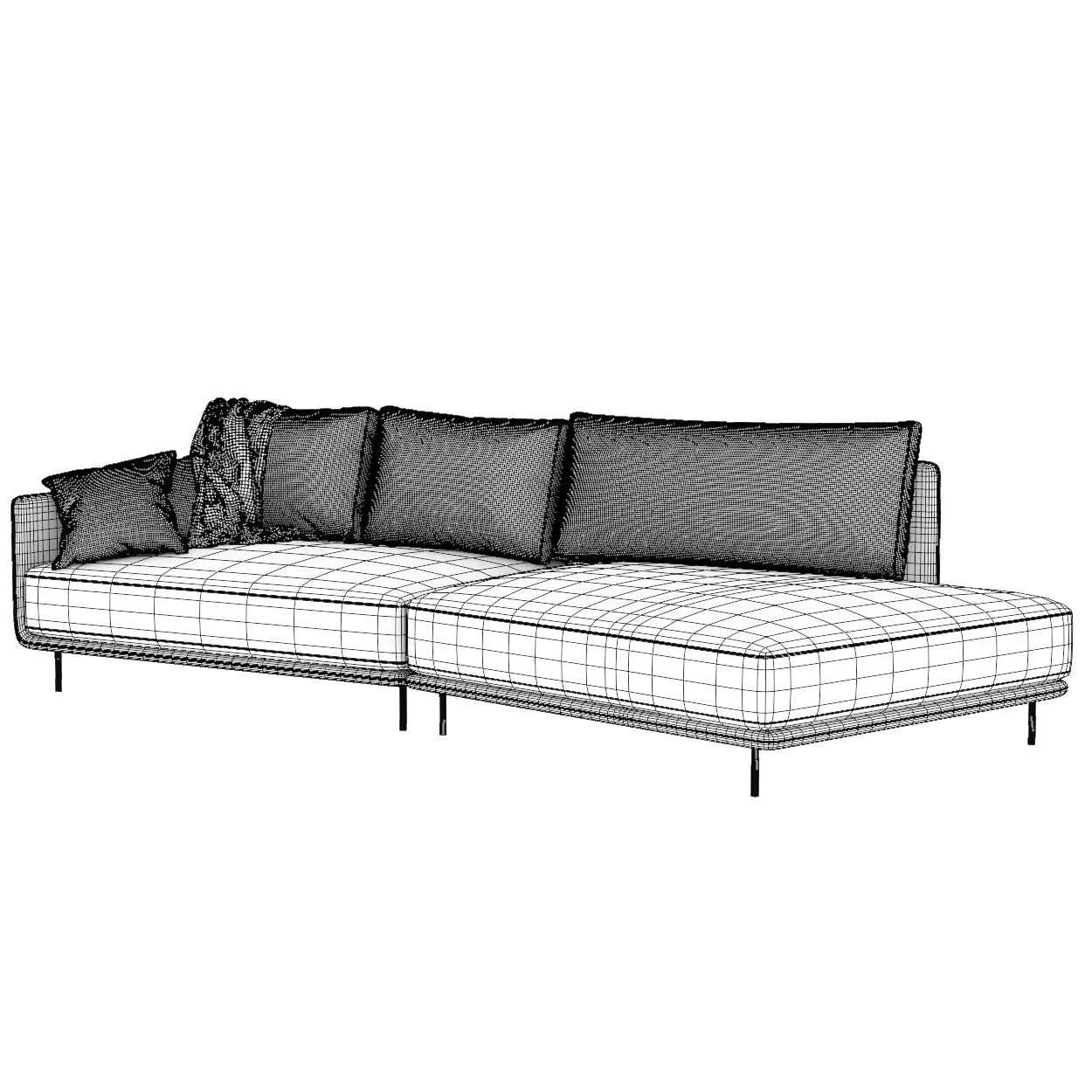 Modern Cozy Sofa 3D model_5