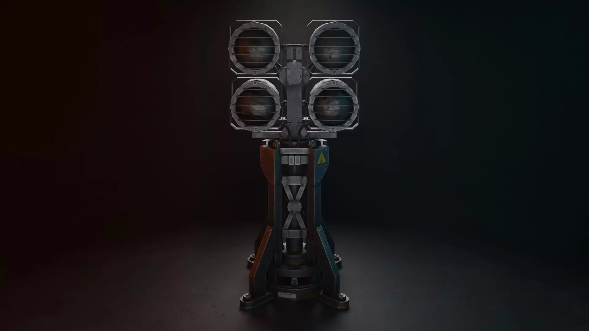 Large Flood or Spot Light Tower Low-poly 3D model_2