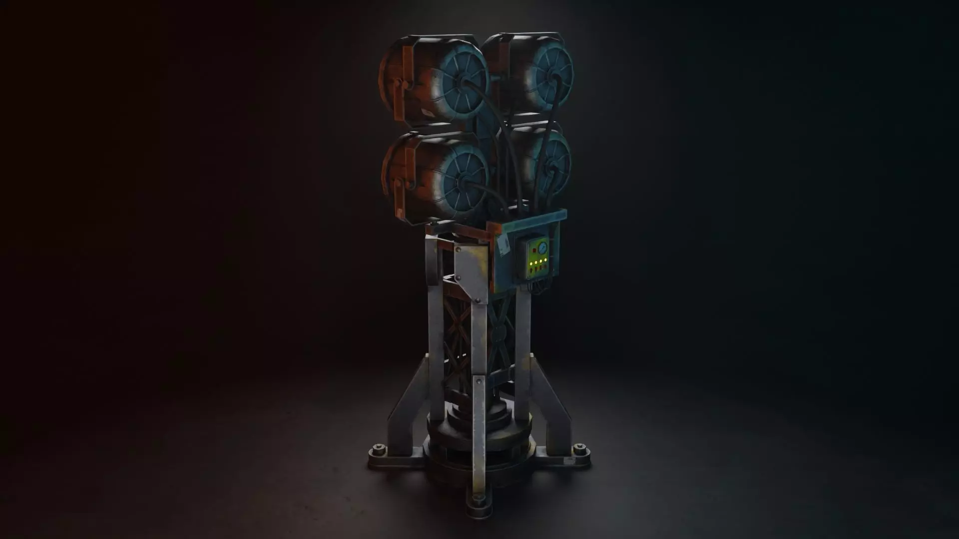 Large Flood or Spot Light Tower Low-poly 3D model_5