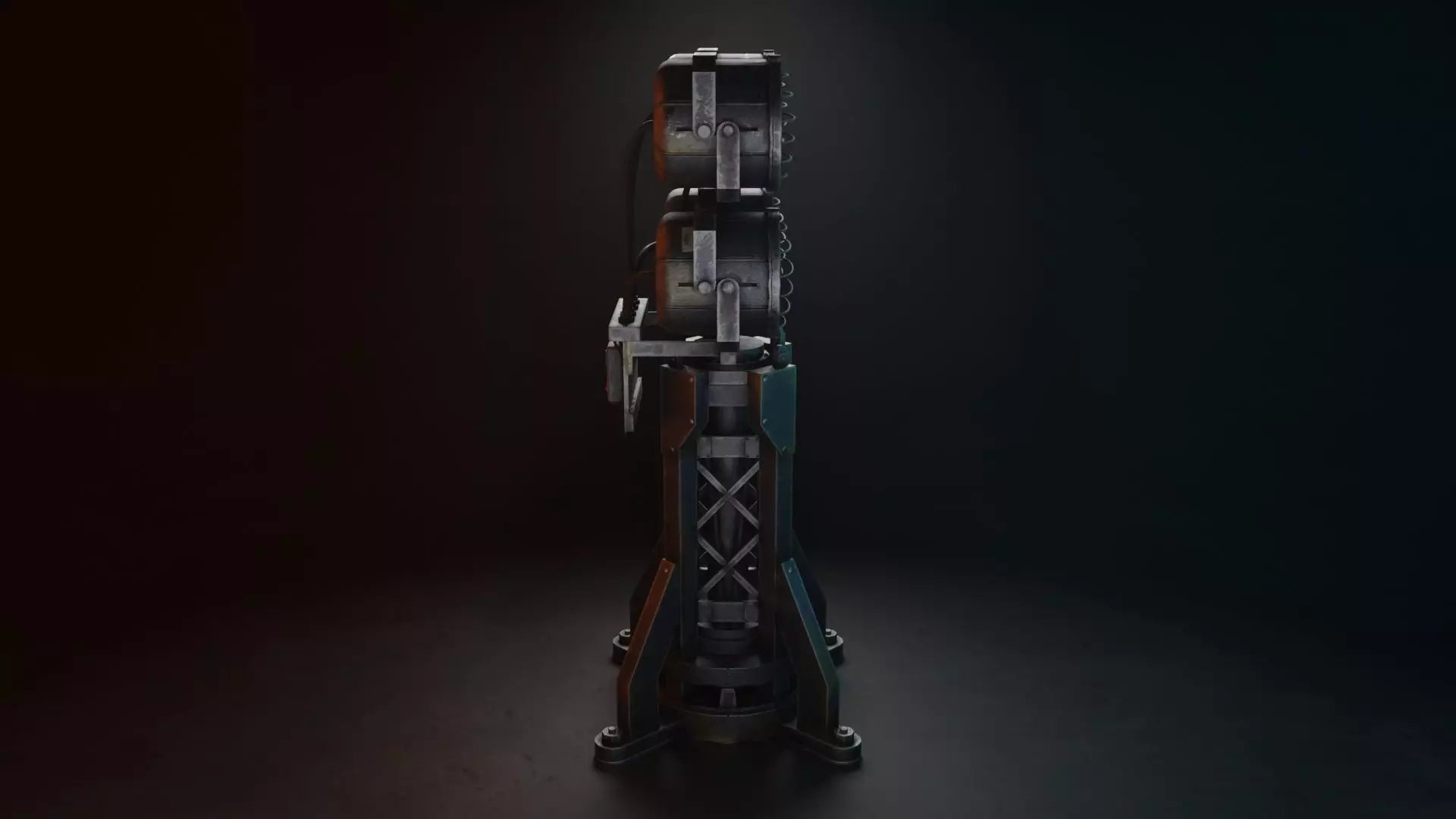 Large Flood or Spot Light Tower Low-poly 3D model_8