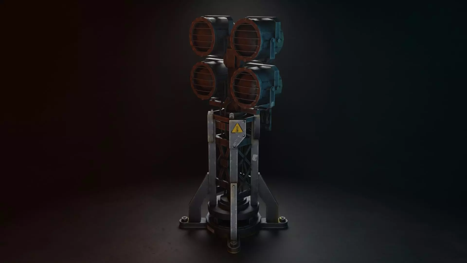 Large Flood or Spot Light Tower Low-poly 3D model_3