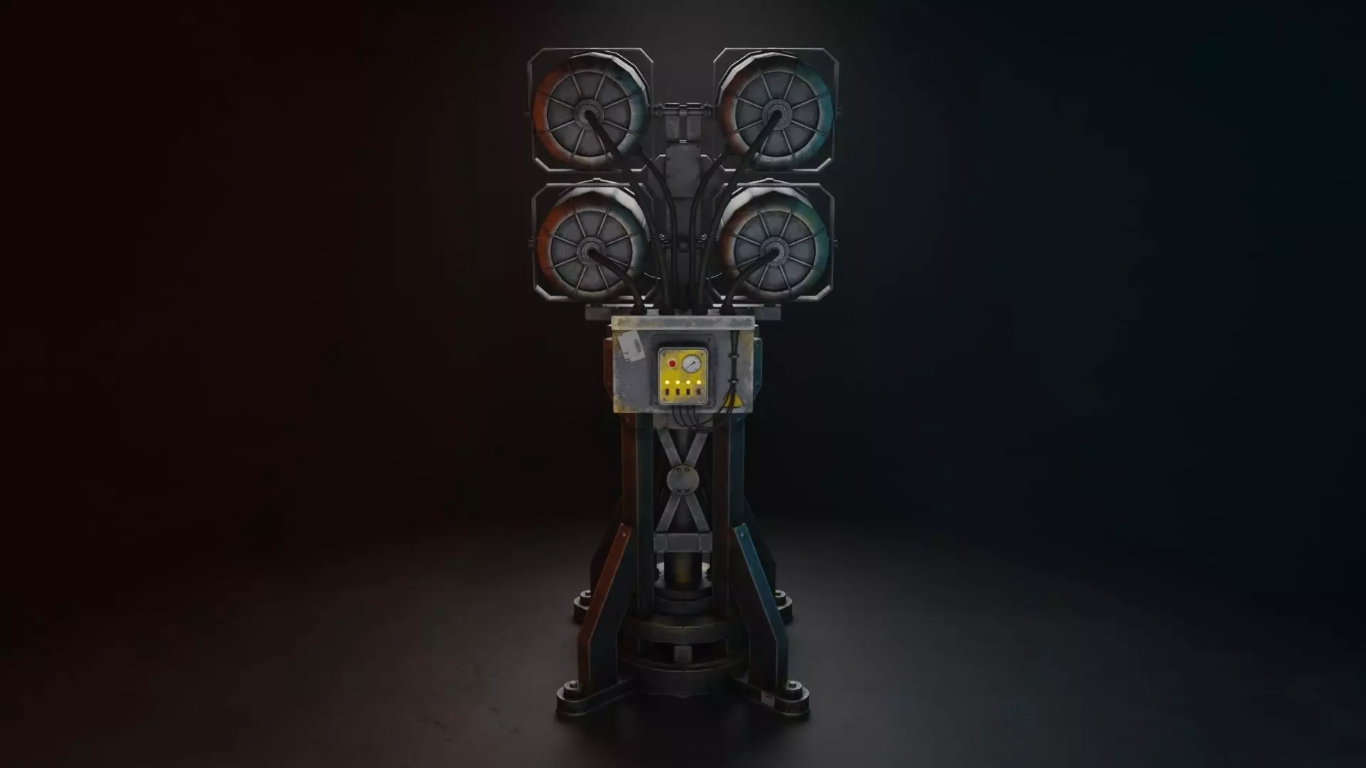 Large Flood or Spot Light Tower Low-poly 3D model_6