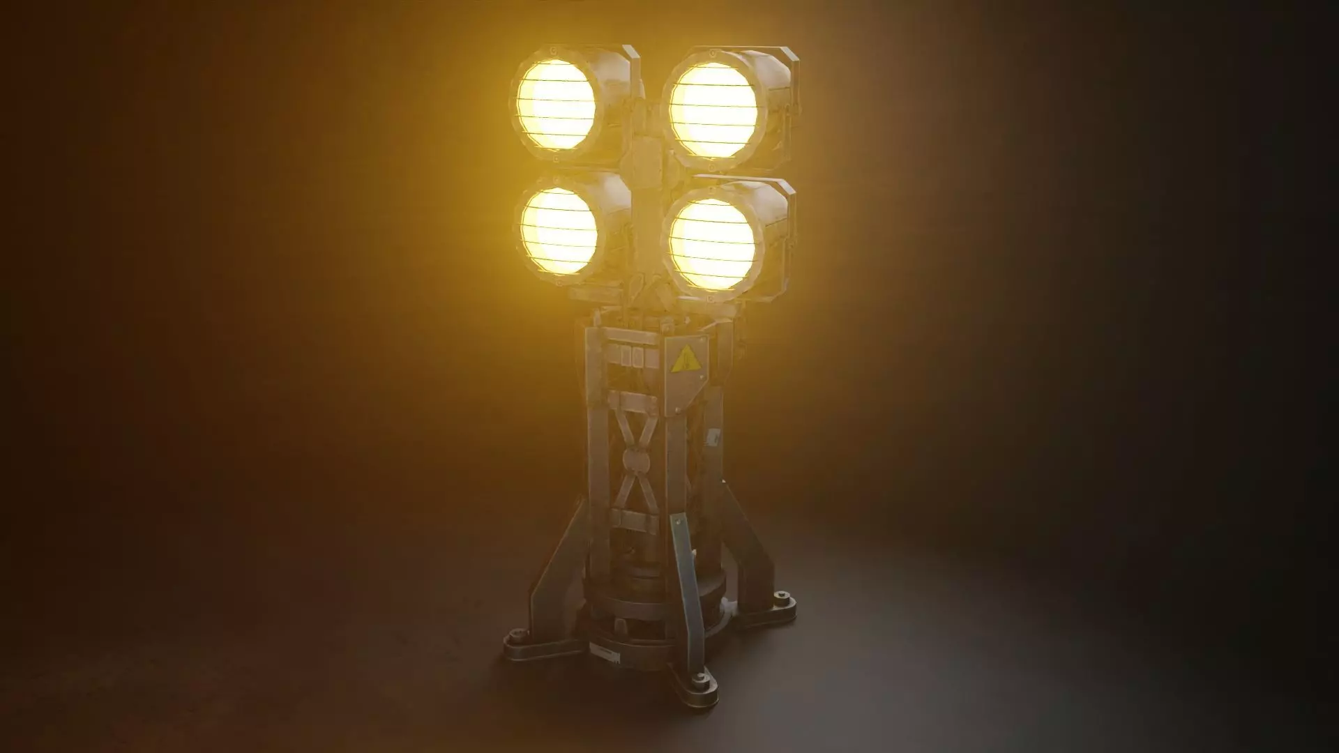 Large Flood or Spot Light Tower Low-poly 3D model_0