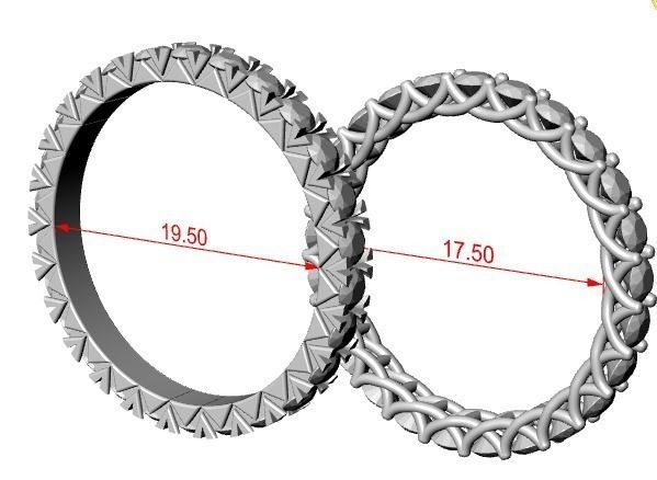 Wedding Ring 3D print model_1