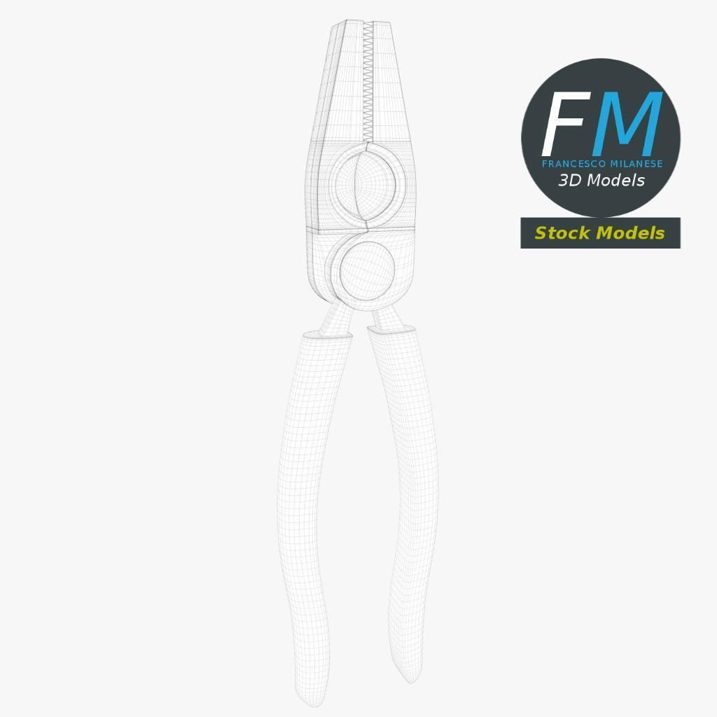 Linesman pliers 3D model_7