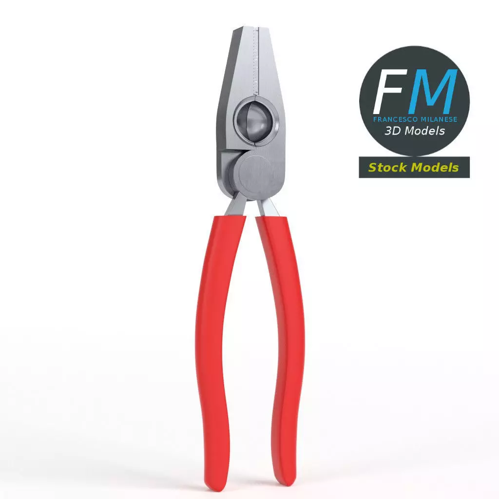 Linesman pliers 3D model_0
