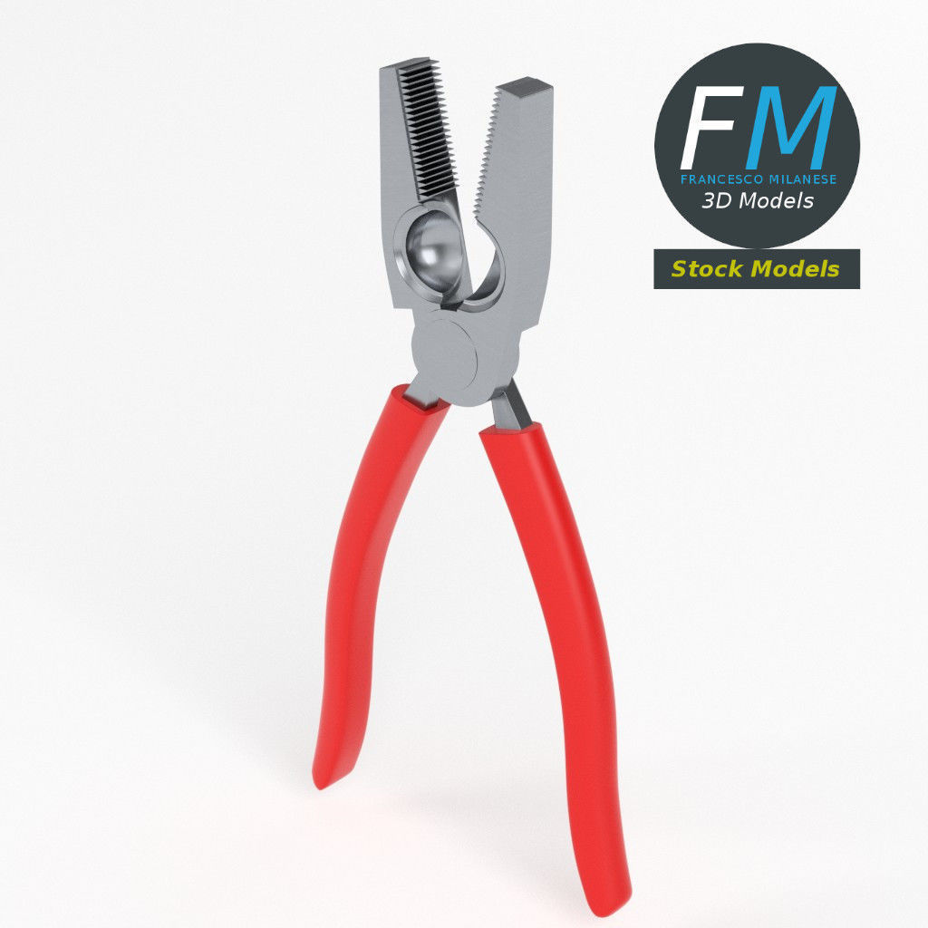 Linesman pliers 3D model_2