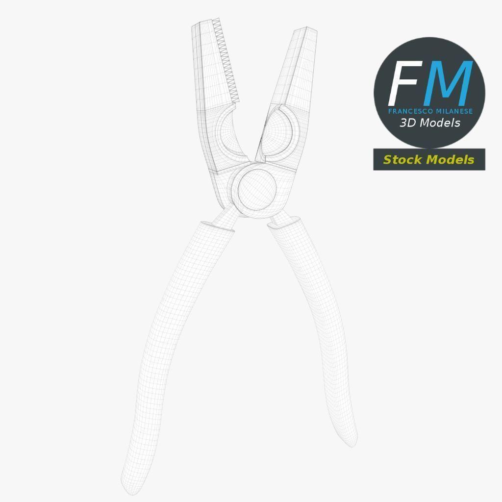 Linesman pliers 3D model_8