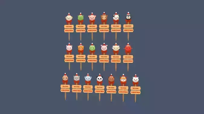 Christmas Animal Garden Stakes