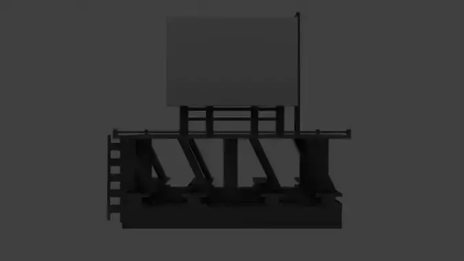 Rooftop Billboard model low-poly 3d model