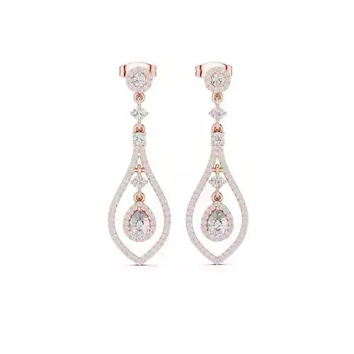    Teardrop Diamond Dangle Earrings