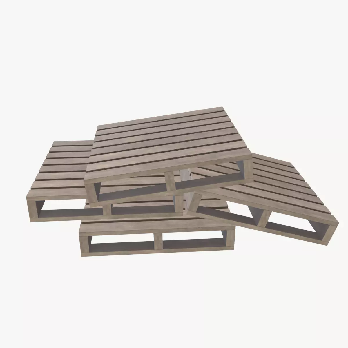 Wooden Pallet 3D model_0