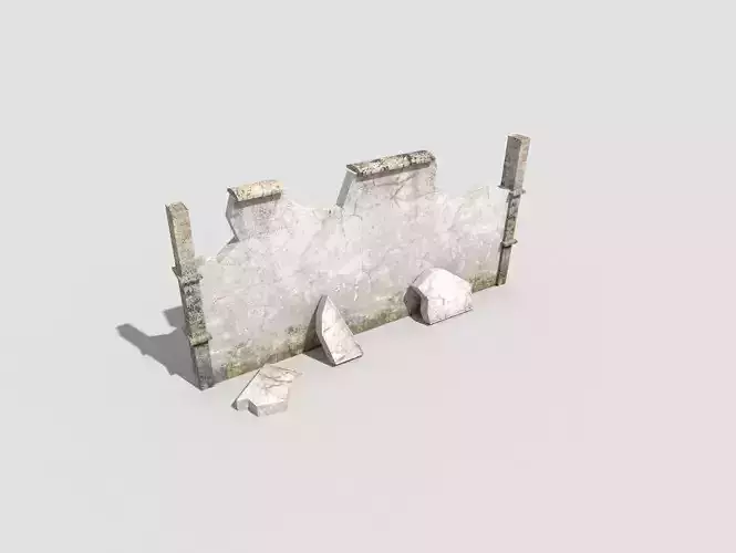low poly broken wall