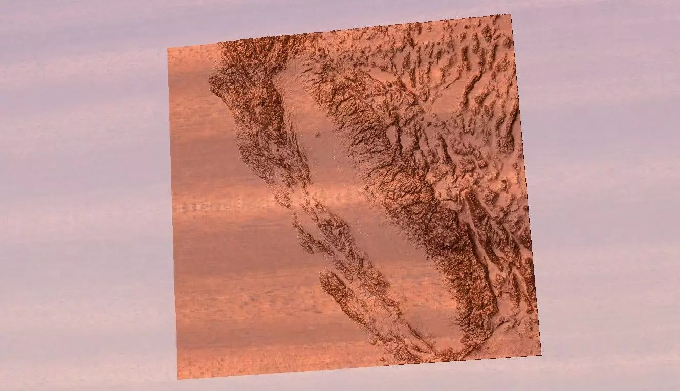 Sacramento valley heightmap cnc 3D print model