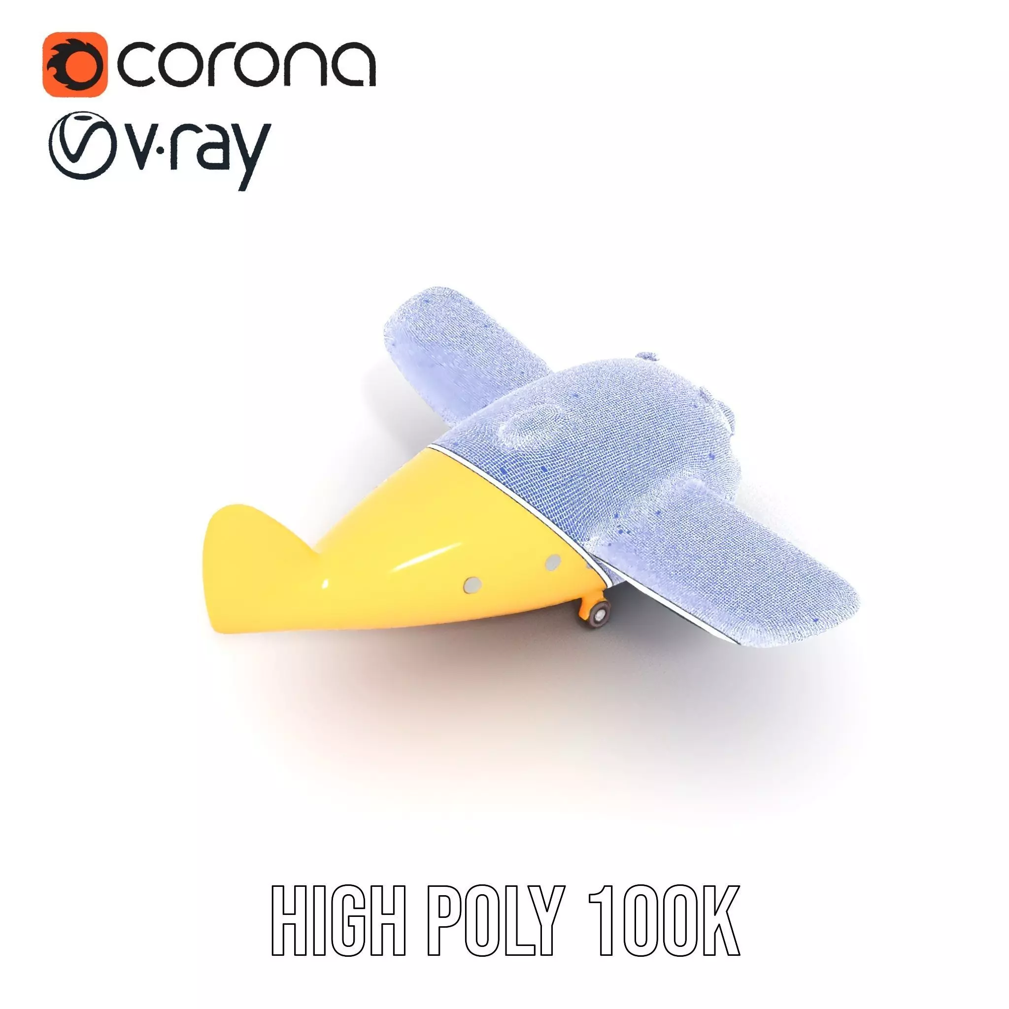 Smiling Yellow Airplane model pack Low-poly 3D model_27