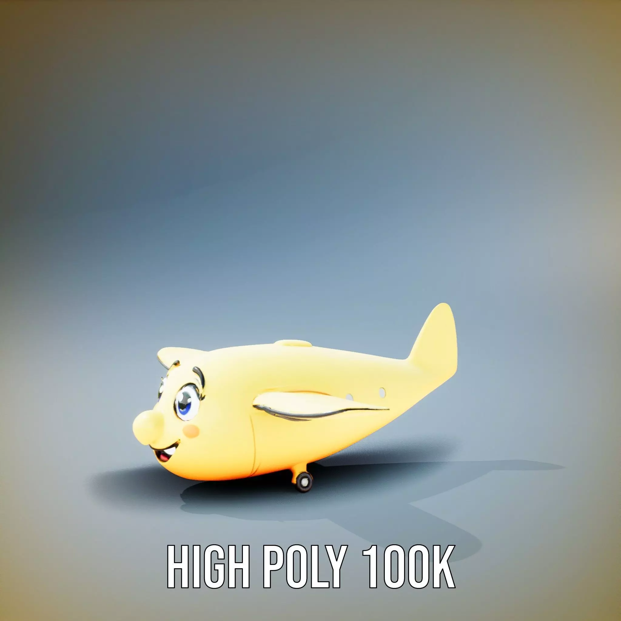 Smiling Yellow Airplane model pack Low-poly 3D model_21