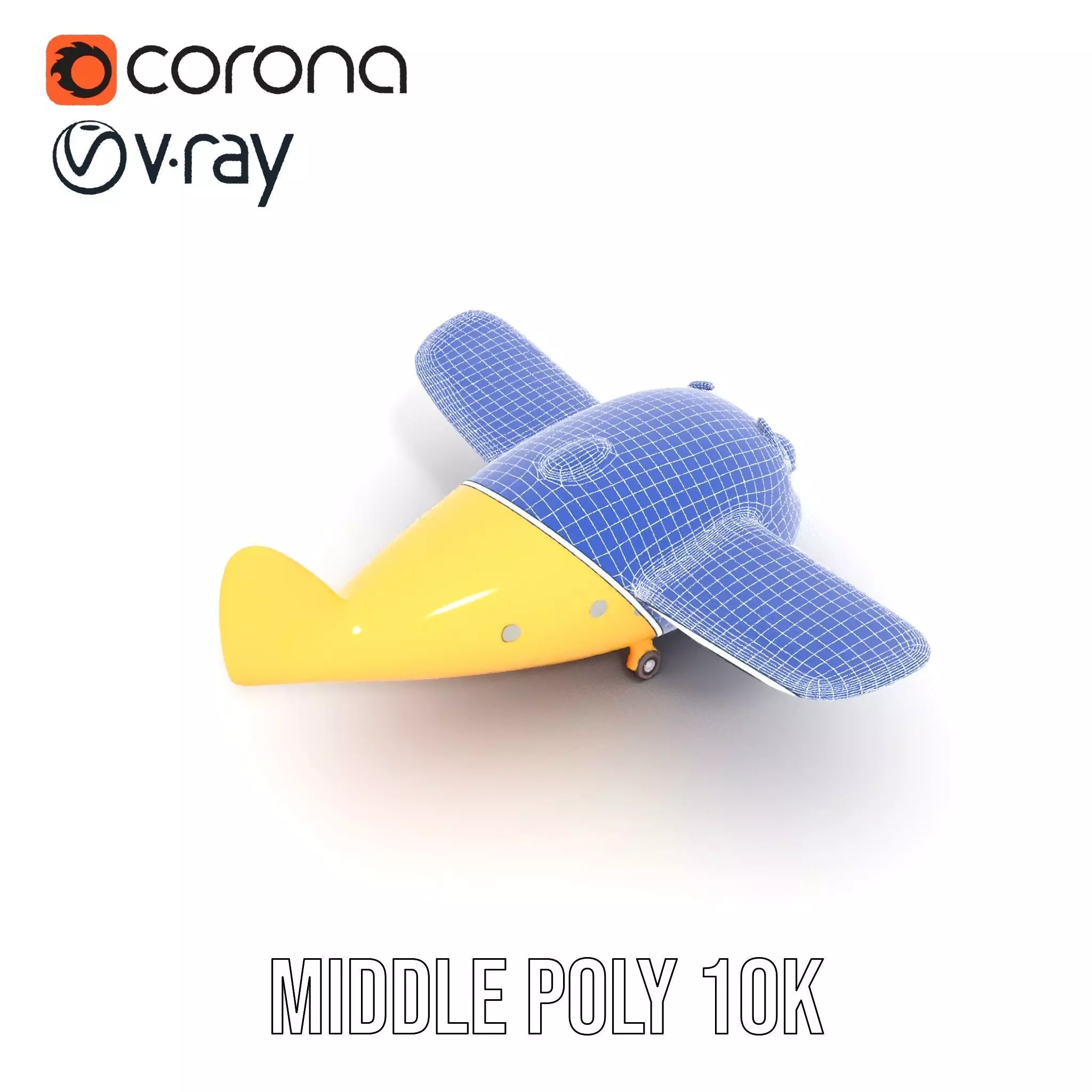 Smiling Yellow Airplane model pack Low-poly 3D model_22