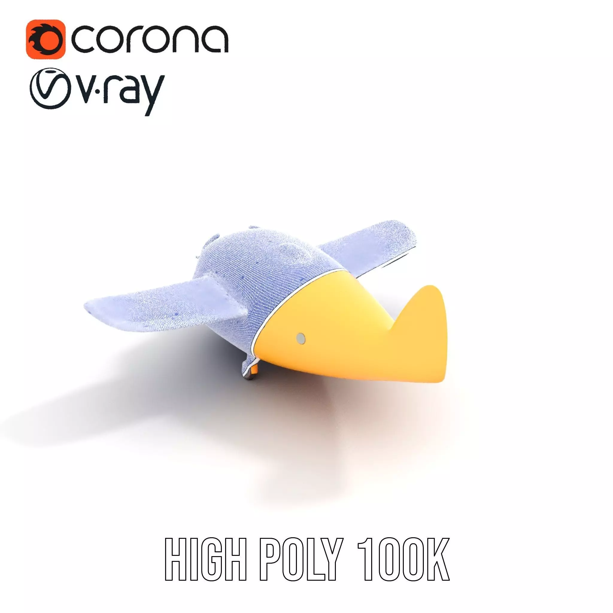 Smiling Yellow Airplane model pack Low-poly 3D model_34