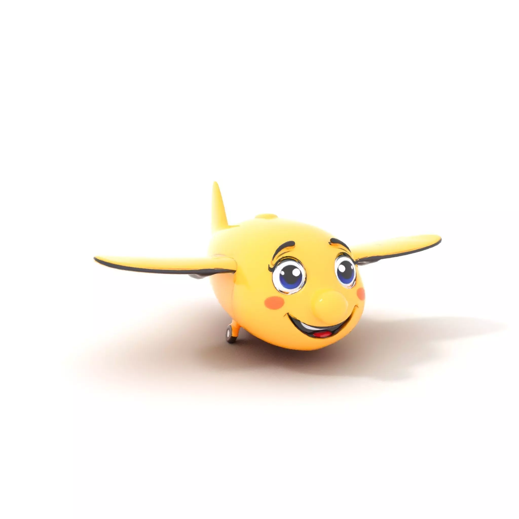 Smiling Yellow Airplane model pack Low-poly 3D model_13