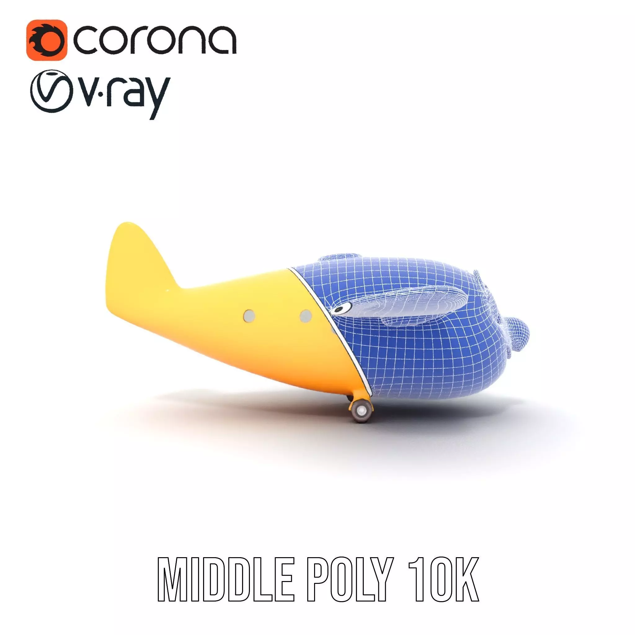 Smiling Yellow Airplane model pack Low-poly 3D model_28