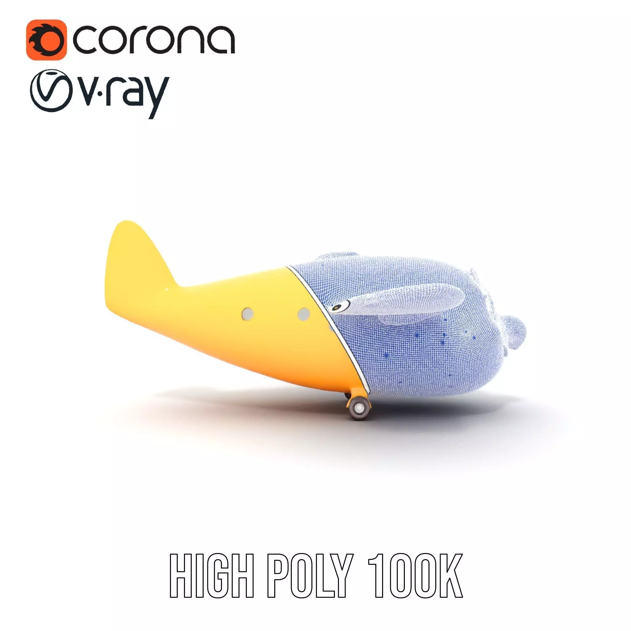 Smiling Yellow Airplane model pack Low-poly 3D model_33